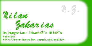 milan zakarias business card